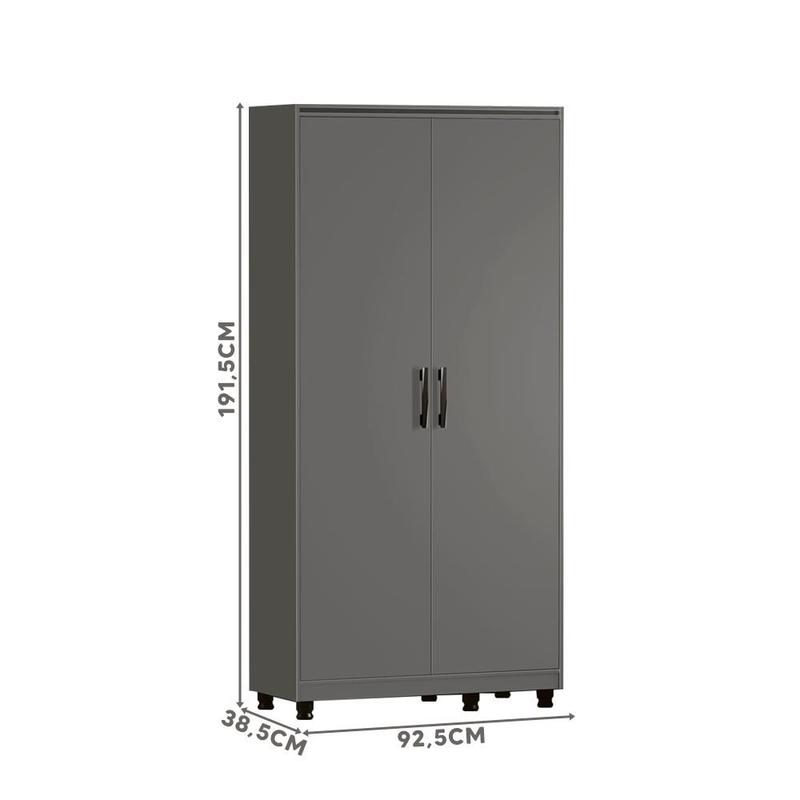 Armário Multiuso 2 Portas 5 Nichos Grafite Alfa Fênix - Outros